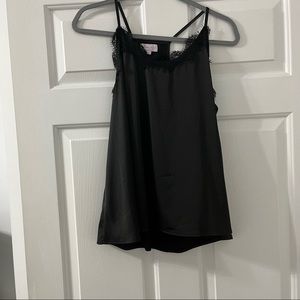 Pink Lily Black Tank Size L